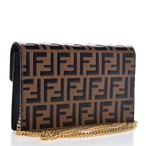 fendi black chain bag|Fendi zucca wallet on chain.